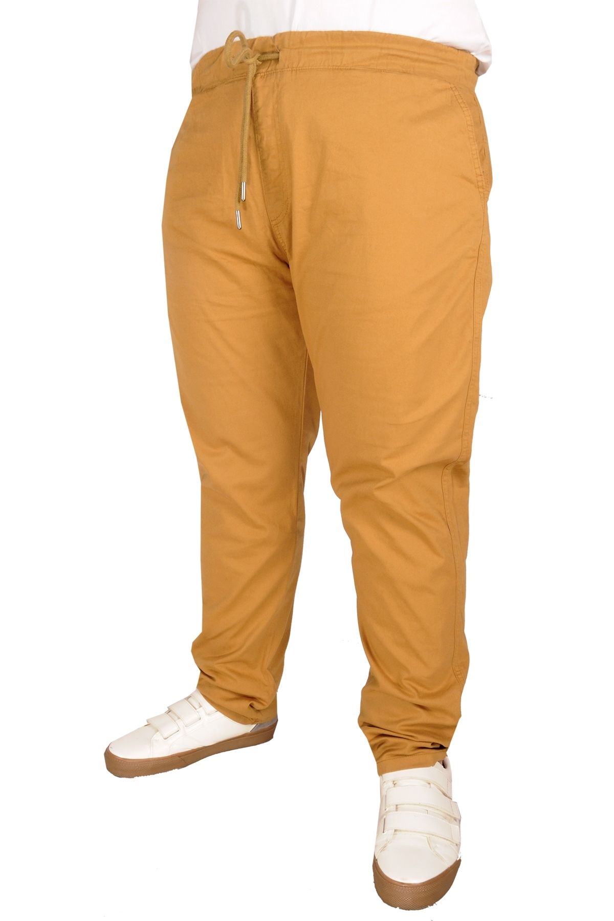 Mode Xl Büyük Beden Pantolon Keten Jogger Milano 21913 Taba