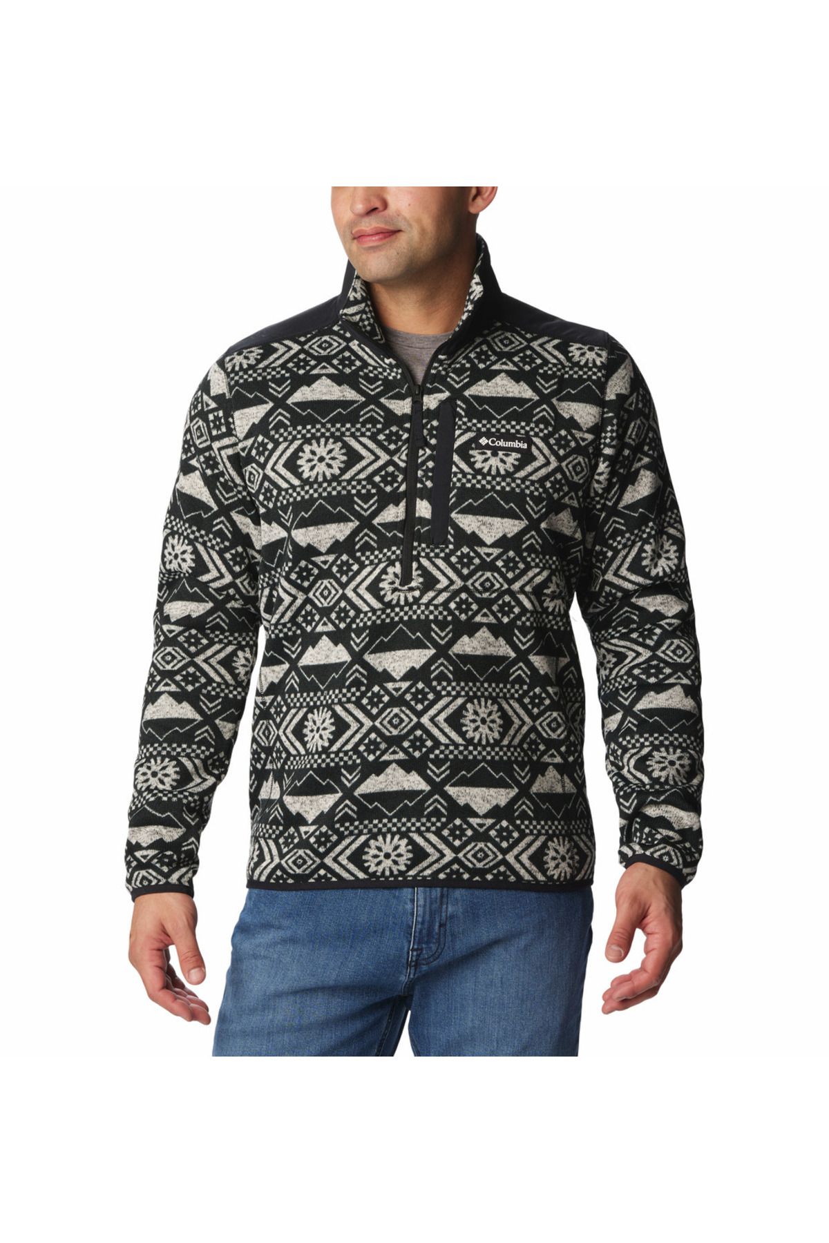 Мужской флисовый топ Columbia Sweater Weather II с полумолнией и принтом AO6753-010