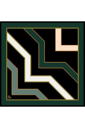 19V69 ITALIA Geometrik Desen Gold Seri Twill Eşarp Eşarp Askısı Ile Birlikte ...