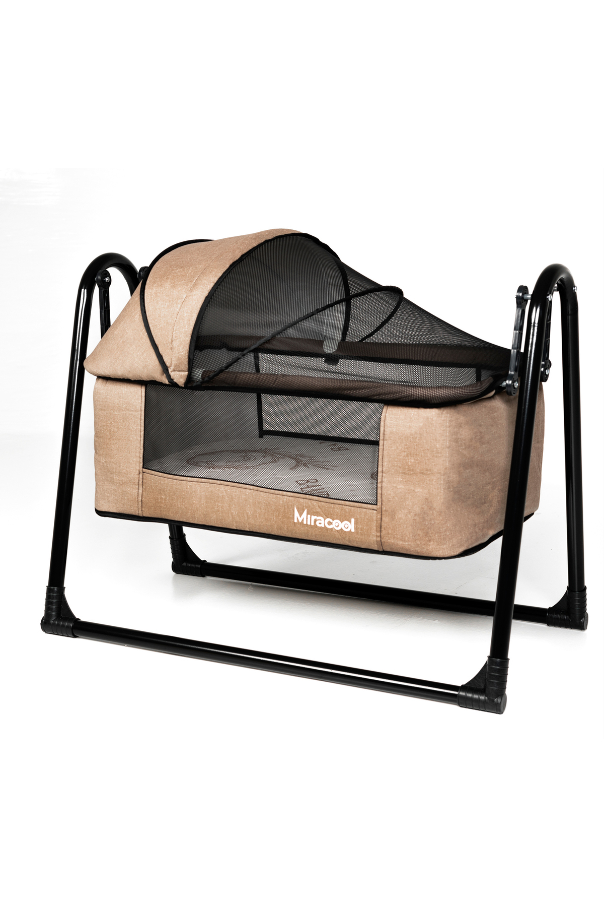 miracool 5'li Beşik Seti Beşik Yatak Yorgan Yastık  Çarşaf Bebek Beşiği Sallanır Beşik fotoğrafı 2 (önizleme)