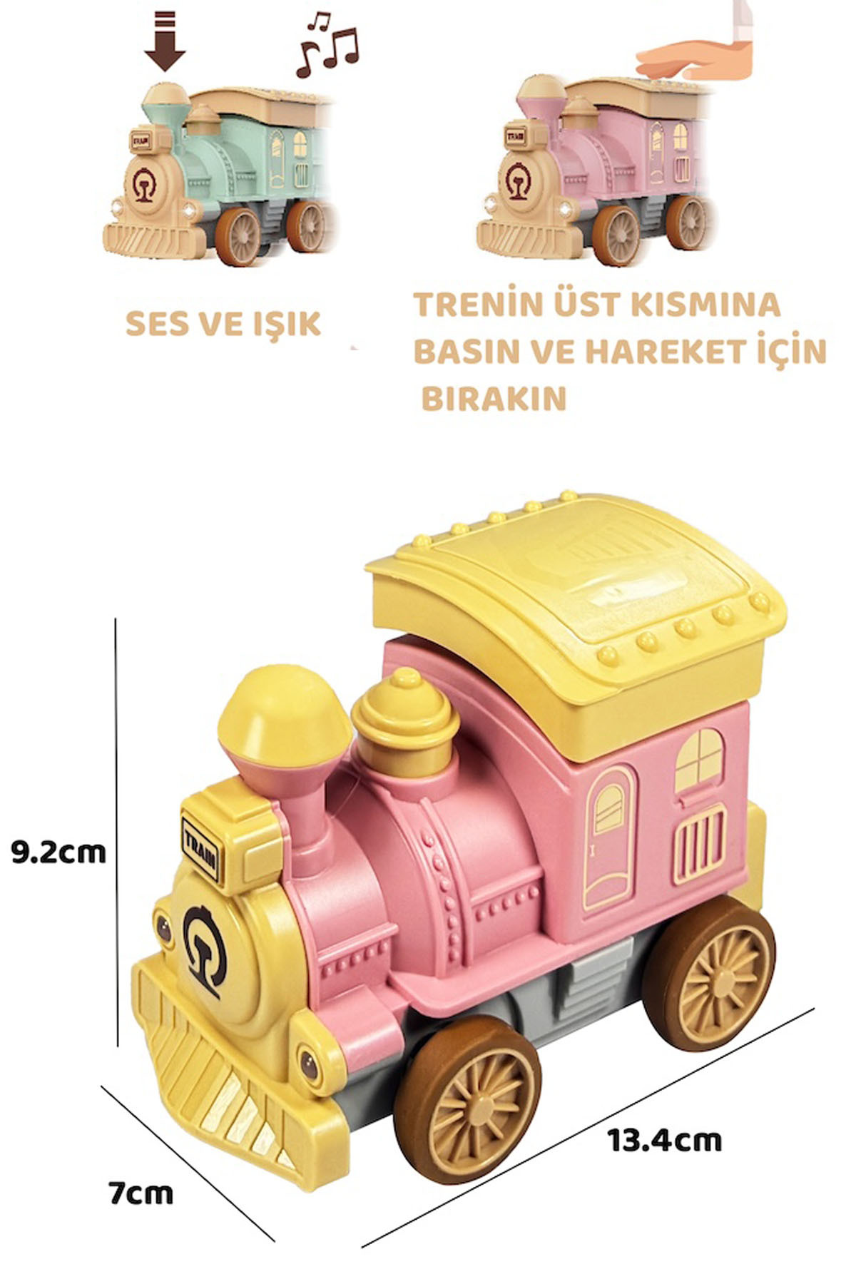 TRENDZONE Pembe Sesli Işıklı ve Müzikli Bas Git Bebek Treni