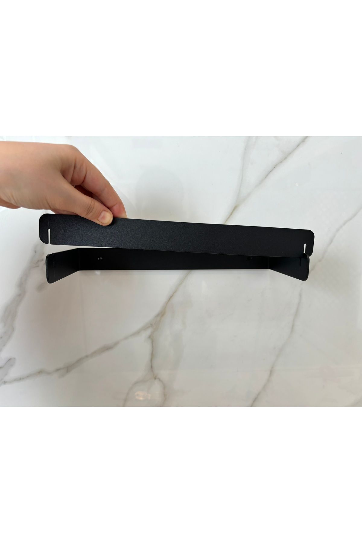 VELUX HOME-Pull and Remove with Lock System Practical Metal Paper Towel Holder Towel Rack Holder with Double Sided Tape on the Wall 4