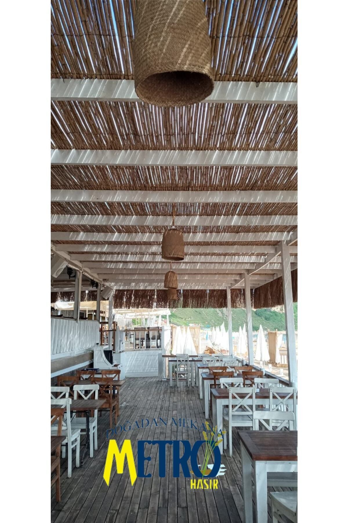 1,20 Cm X 3,00 Metre Doğal Kamış Hasır Çit Doğal Bambu -bahçe Çiti - Gölgelik Hasır 6