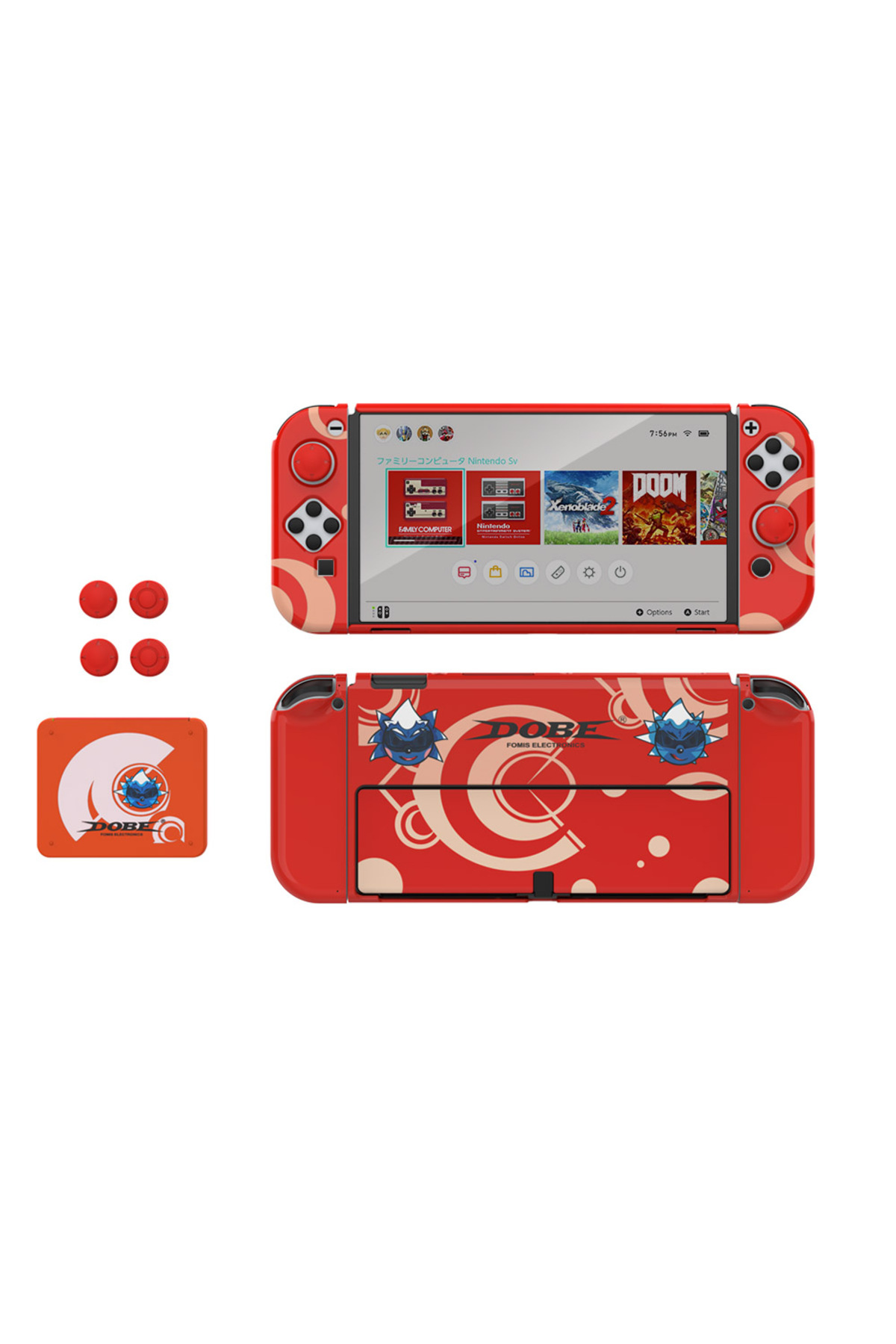 Switch OLED 3in1 Standlı Rnkli Kılıf Analog Yükseltici ve Koruyucu Kart Kutusu 2