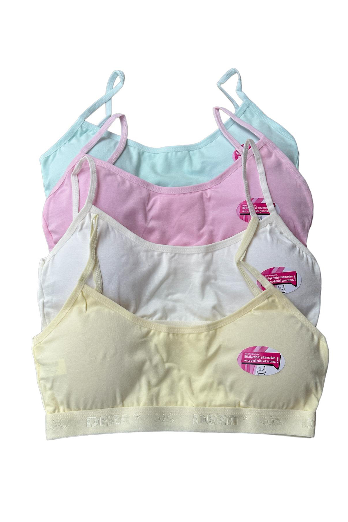 Girls Padded Exercise Bra with Rope Strap Half Undershirt Bustier 4pcs