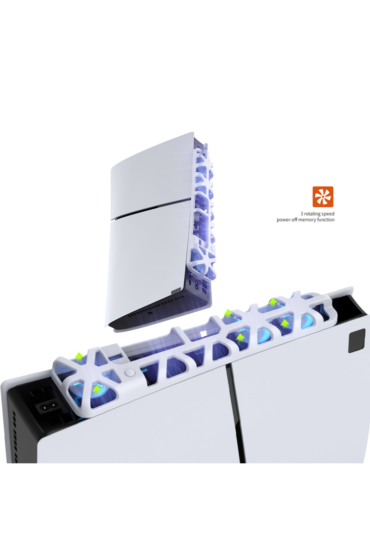 TP5-3538 PS5 Slim İçin Led Işıklı Kademeli Güçlü Soğutma Fanı 4