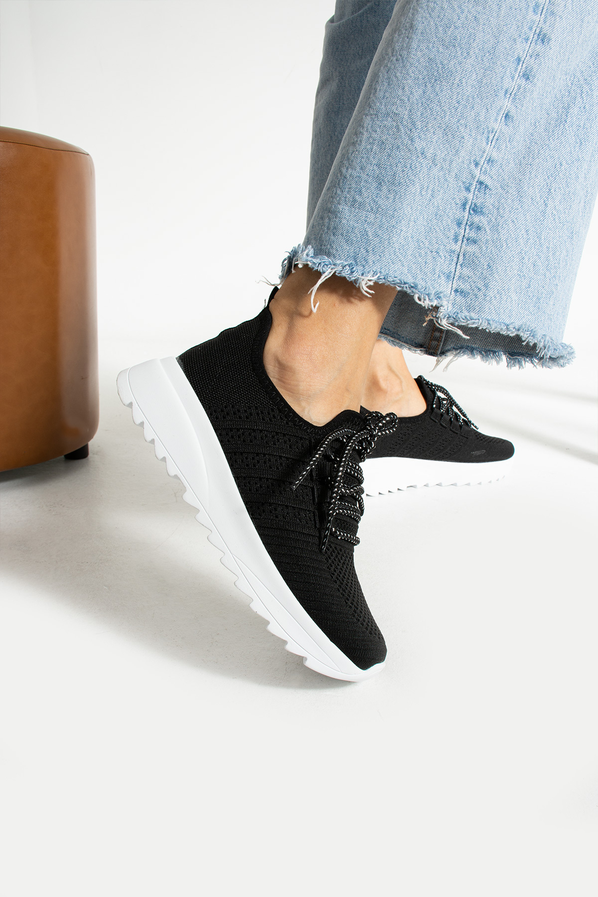 KOTAN-Tricotaje negre Ortopedice, ușoare, cu talpă moale, pantofi sport pentru femei - pantofi sport 2