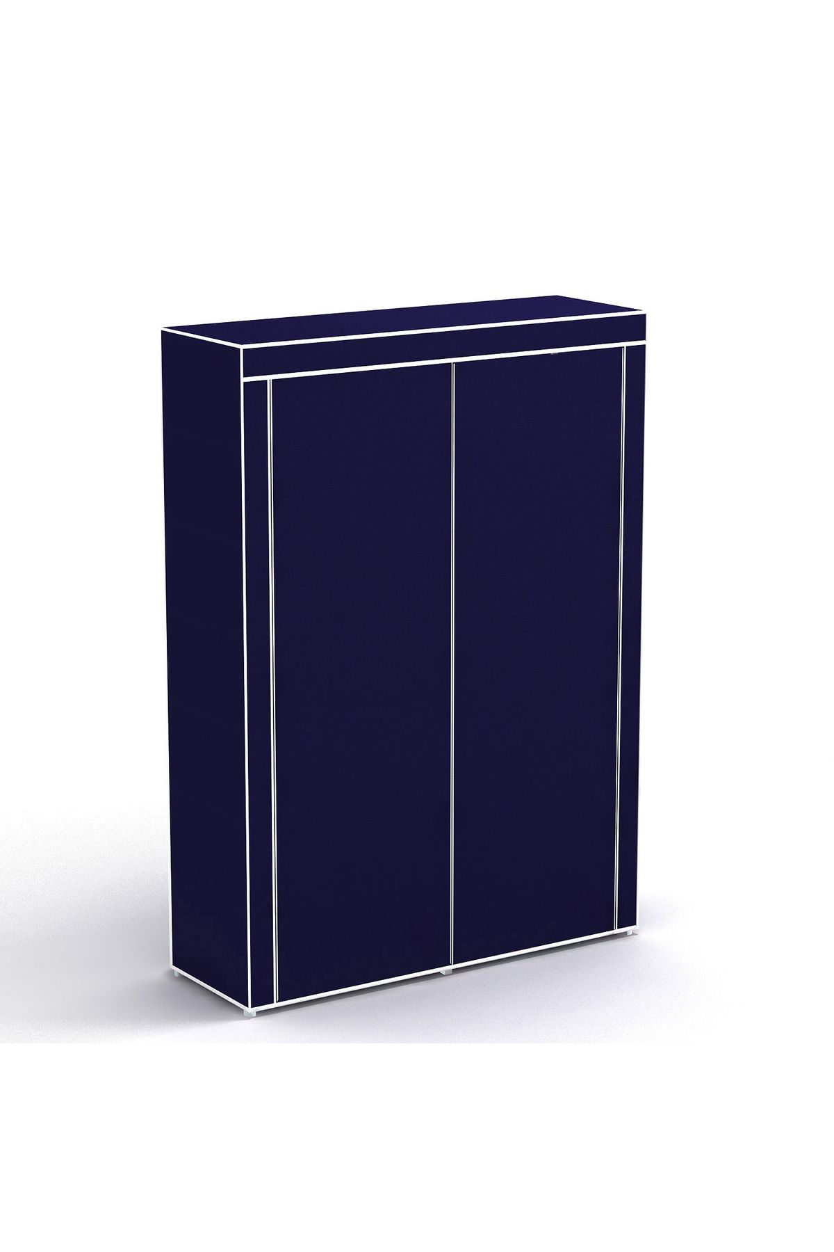 HOLTECH-Portable Steel Profiled Durable Plug-in - Two Compartments, Double Shelves, Cloth Cabinet 2