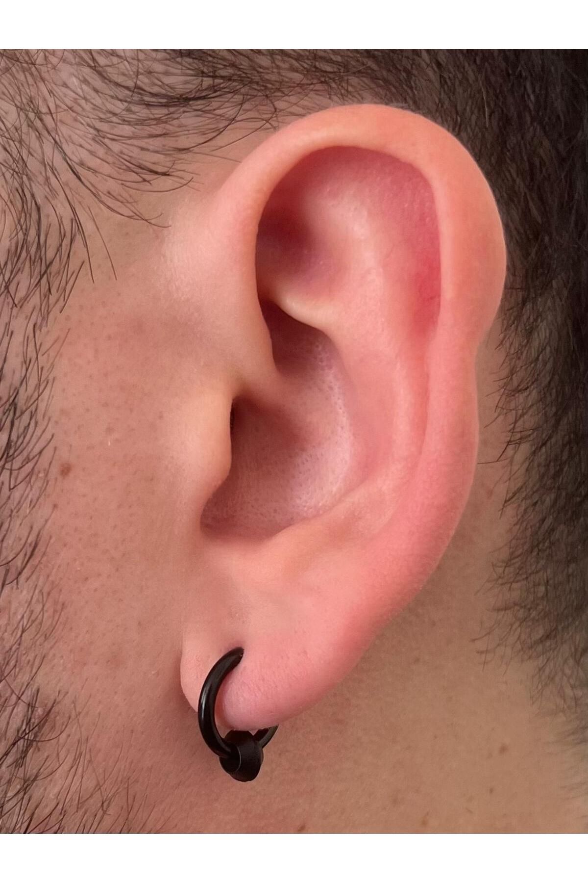 Piercing Market Steel Silver Men s Unisex Steel Hoop Earrings No Rust and Blackening Trendyol