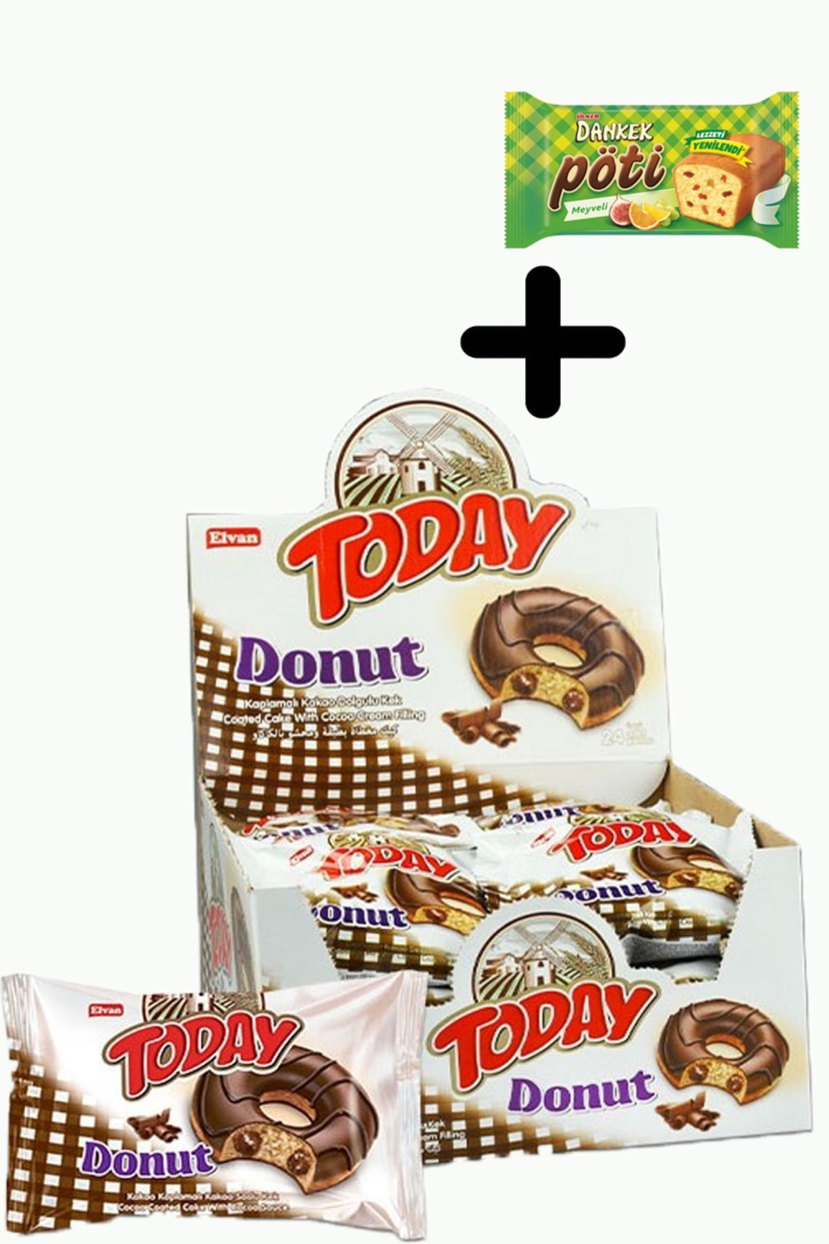 Ülker Pöti Kek 1 ADET X 35 GR +Today Donut Kek Kakaolu 35 Gr. 24 Adet