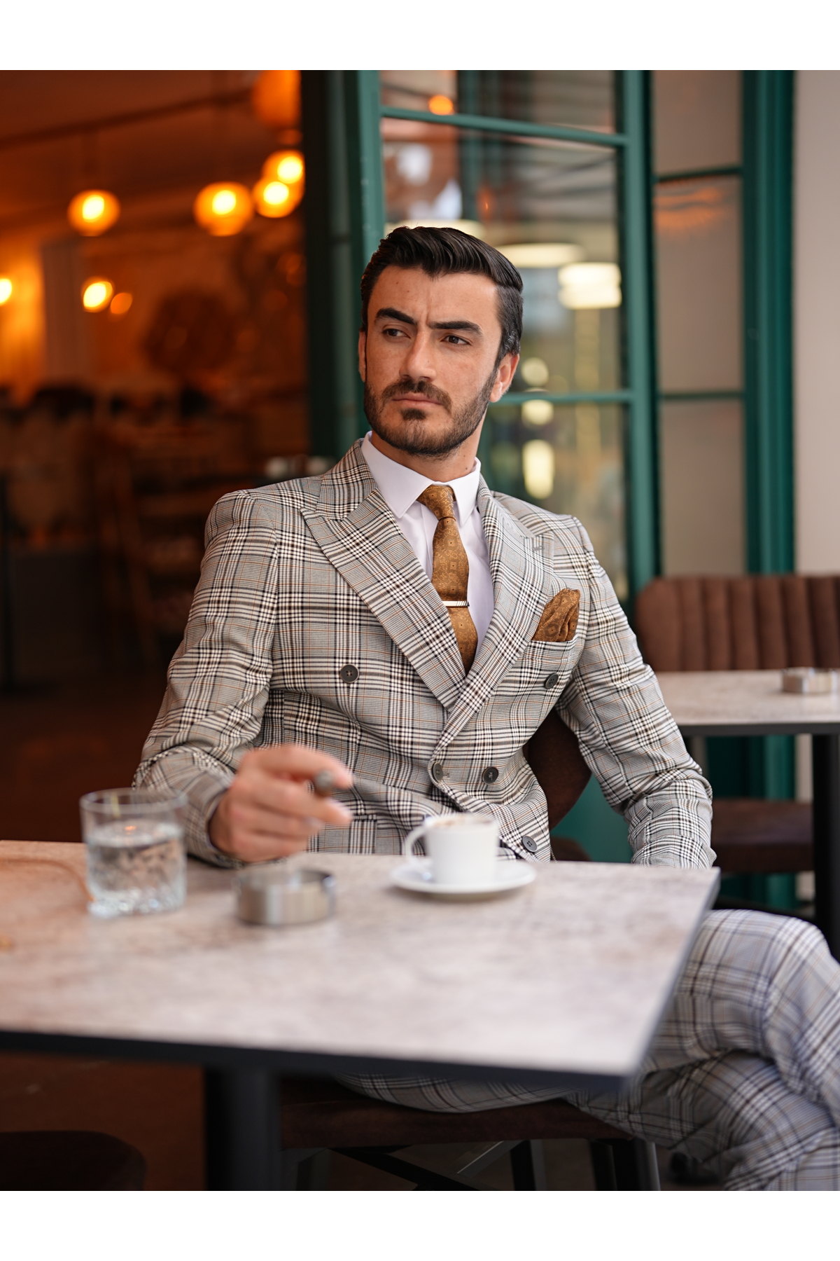 Tuta Boglioli Uomo 38R (48 EU) Blu Plaid Lana – Due Bottoni Slim Fit – Fatta In Italia