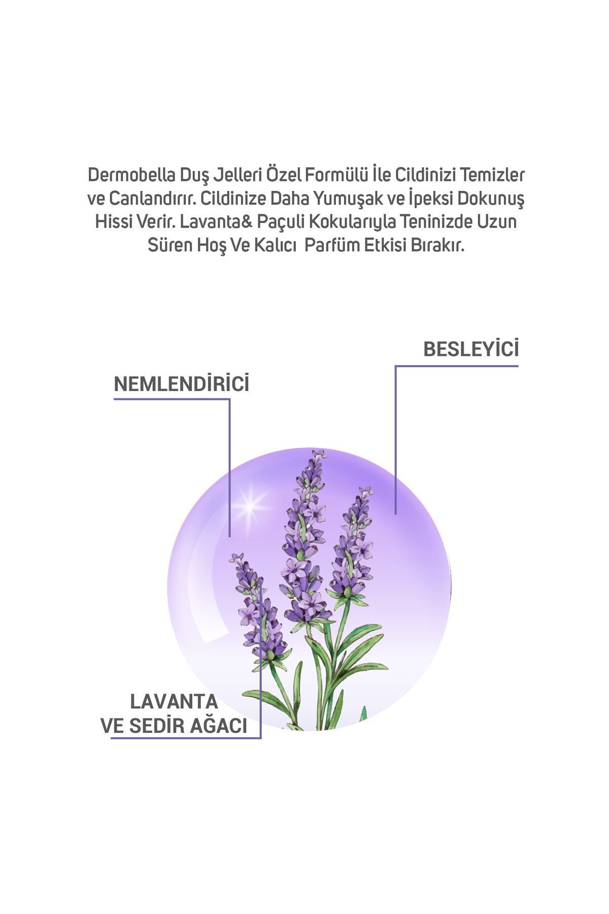 DERMOBELLA-Moisturizing and Nourishing Lavender and Patchouli Extract Shower Gel 700 ml 3