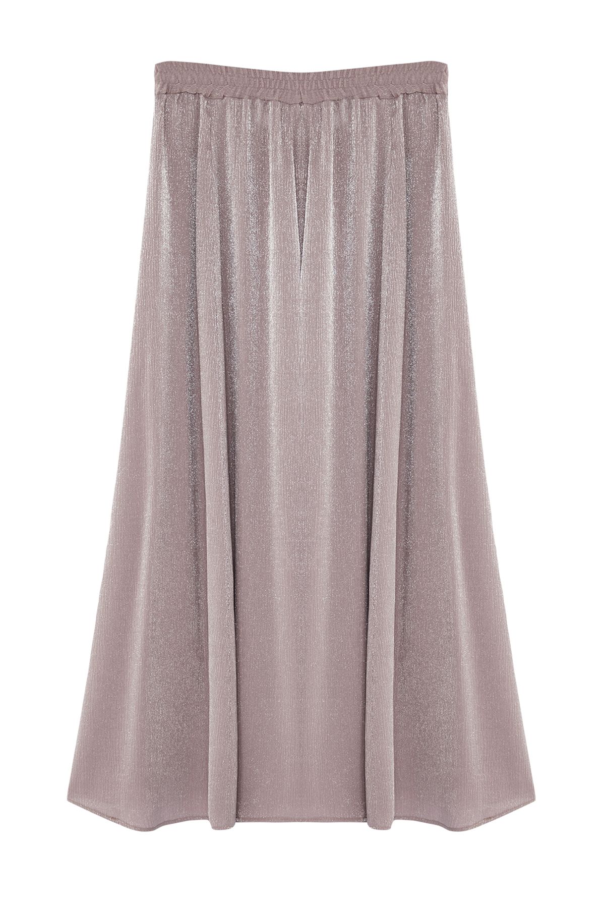 Trendyol Modest-Lesklá fialová tkaná sukňa - TCTSS24EE00019 6