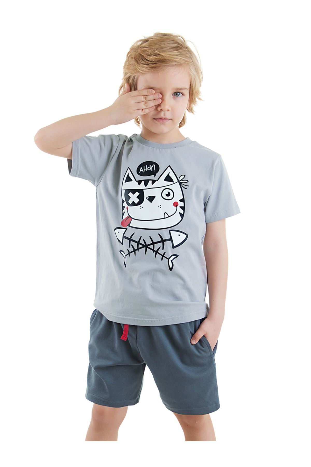 Denokids Ahoy Cat Boy Летняя футболка и шорты CFF-24Y2-001