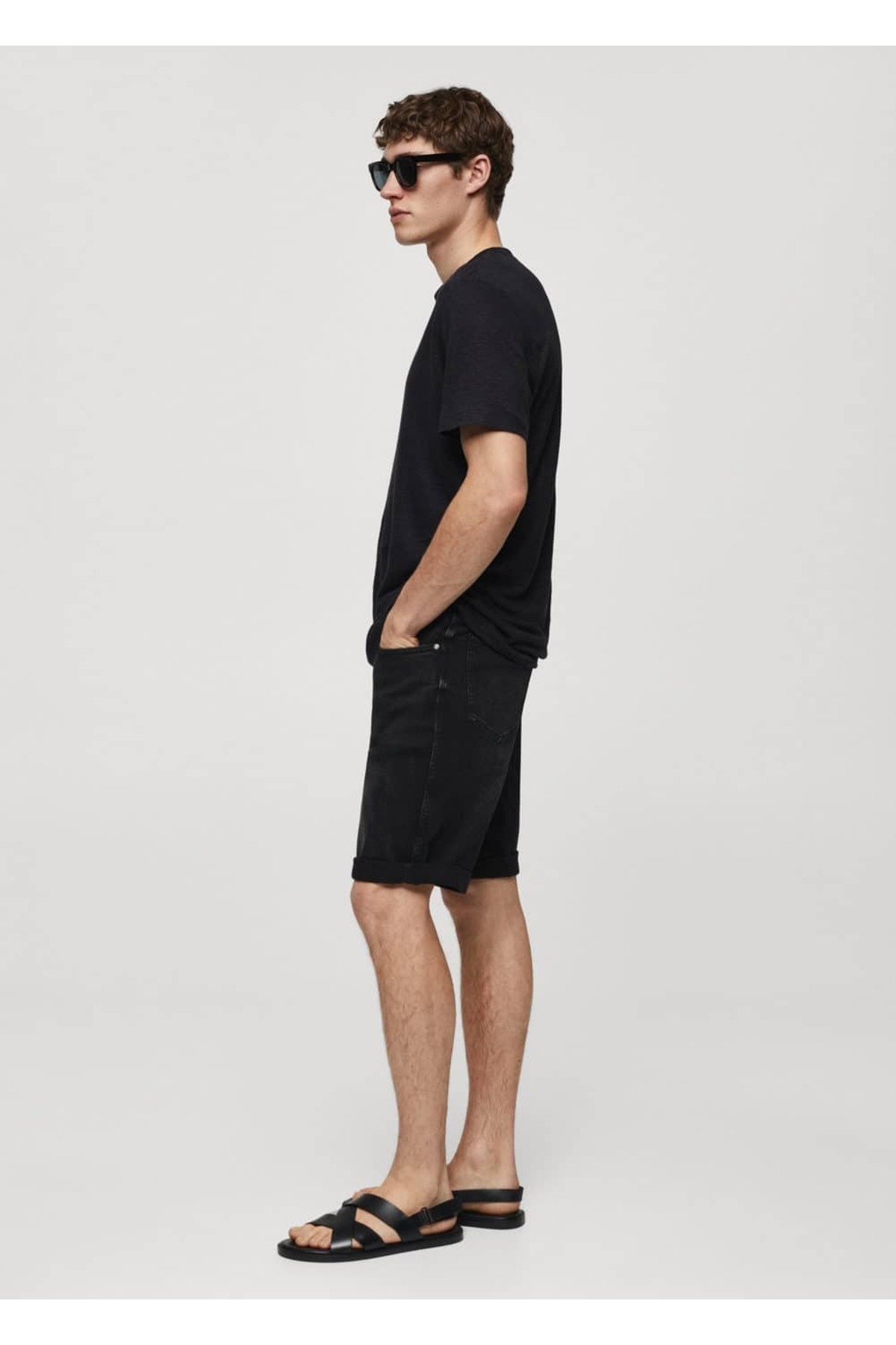 شلوار مردانه مشکی منگوMANGO Man | 67025981 اورجینال - تصویر 5