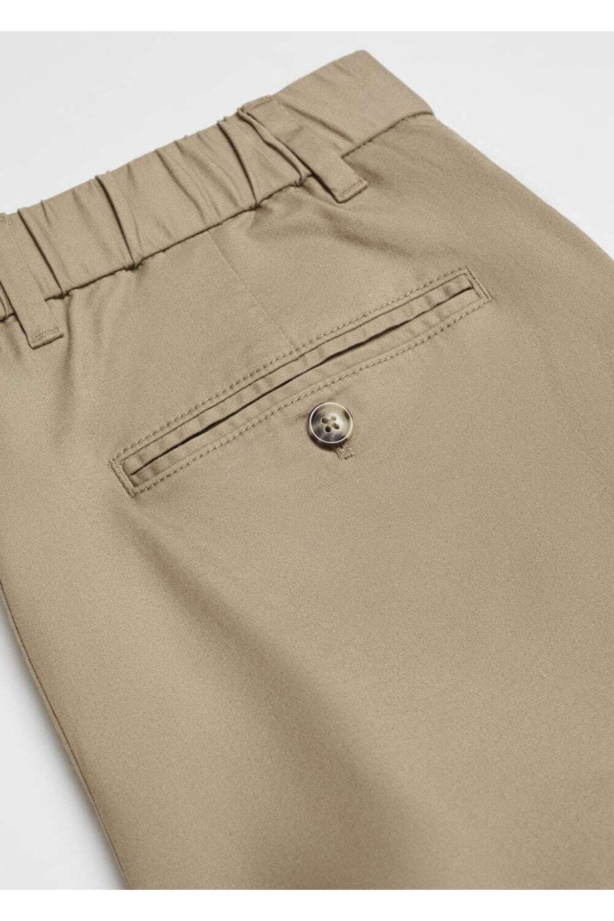 شلوار مردانه قهوه ای منگوMANGO Man | 67085977 اورجینال - تصویر 6