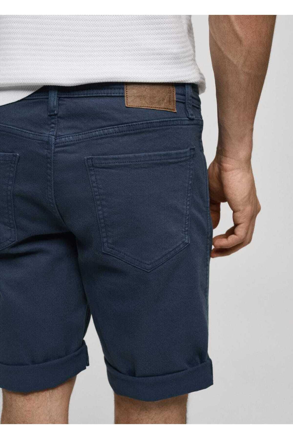 شلوار مردانه آبی منگوMANGO Man | 67057690 اورجینال - تصویر 7