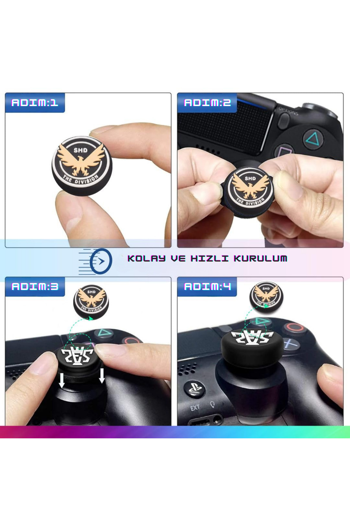 PS4/PS5/PS3/Xbox Series X/Series S/ONES/Switch PRO Division Analog Koruyucu Silikon PAD 2