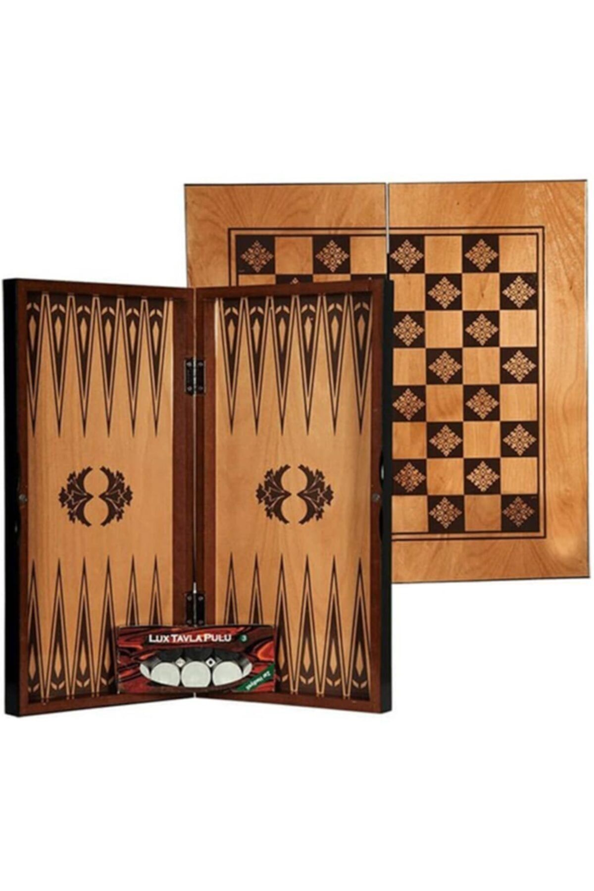 ESER Yakma Ahşap Tavla Büyük Boy