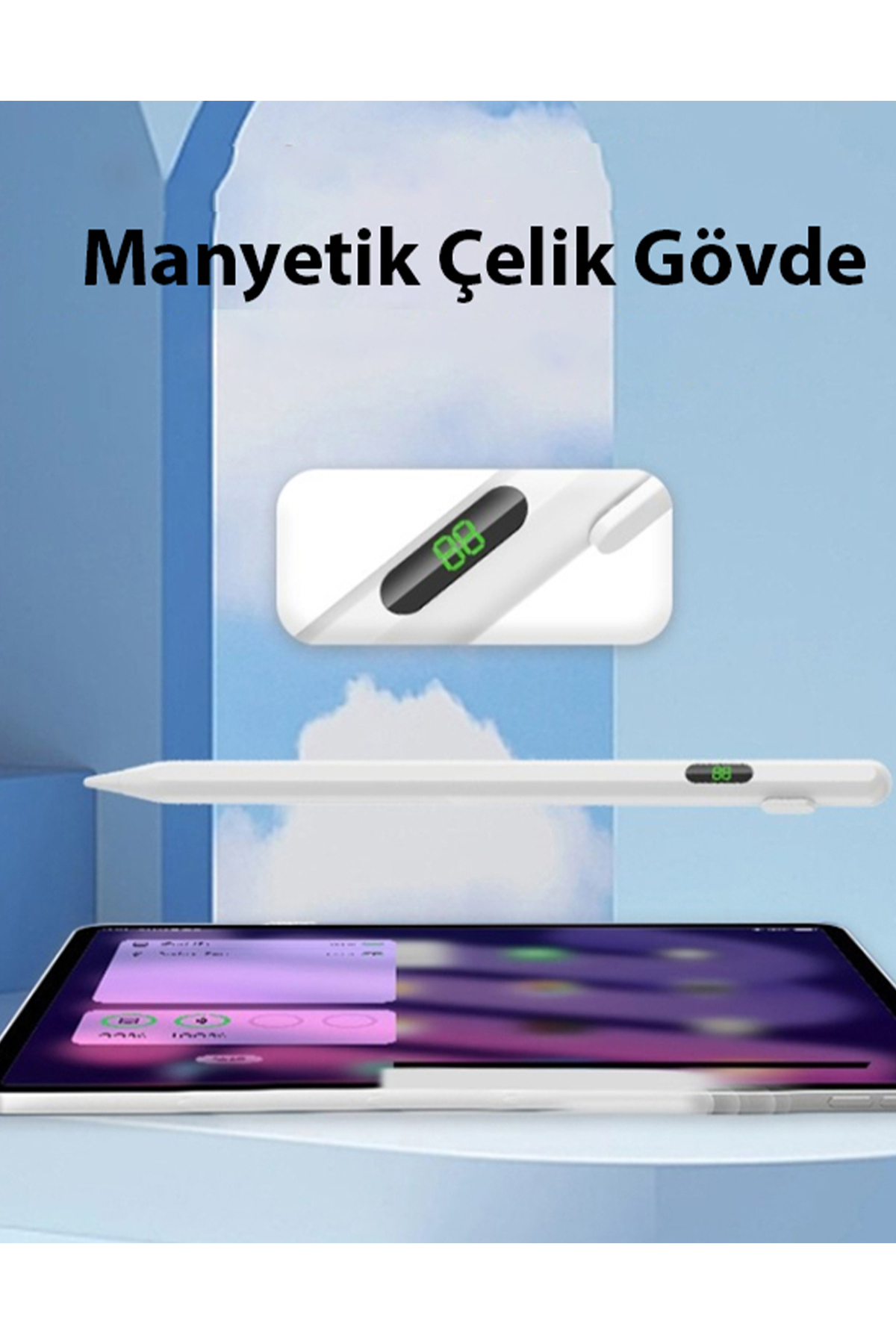K-2268 Dijital Göstergeli Universal Kapasitif Stylus Windows Android Ios Tablet Dokunmatik Kalem 6
