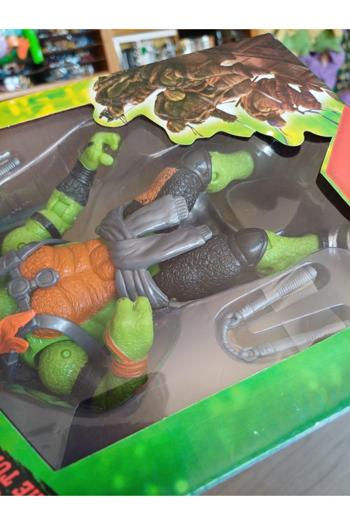 Ninja Kaplumbağalar-Michelangelo Ninja Turtle Large Toy - Unbreakable Figure Nunçaku 4