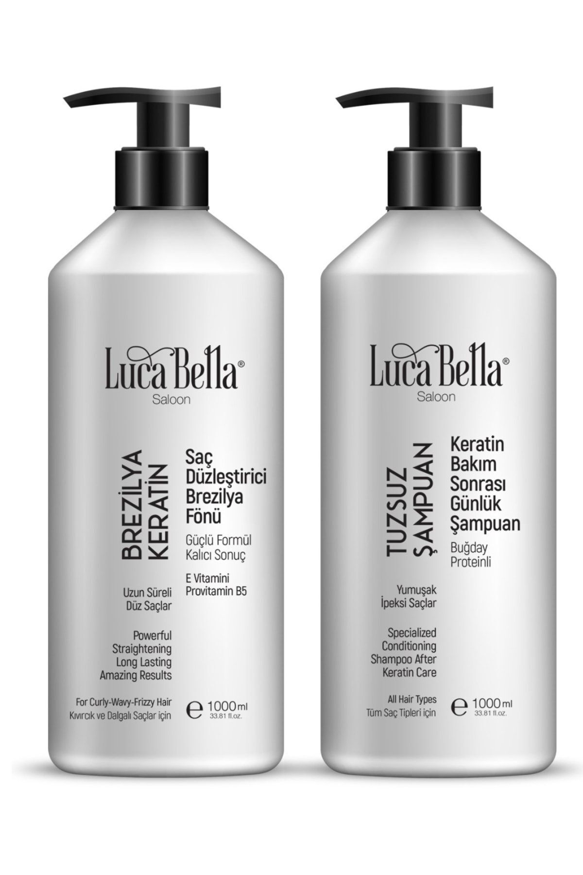 Saç Düzleştirici Keratin Bakımı Brezilya Fönü & Parabensiz Buğday Proteinli Tuzsuz Şampuan Seti — 3 — تصویر 4 از 4