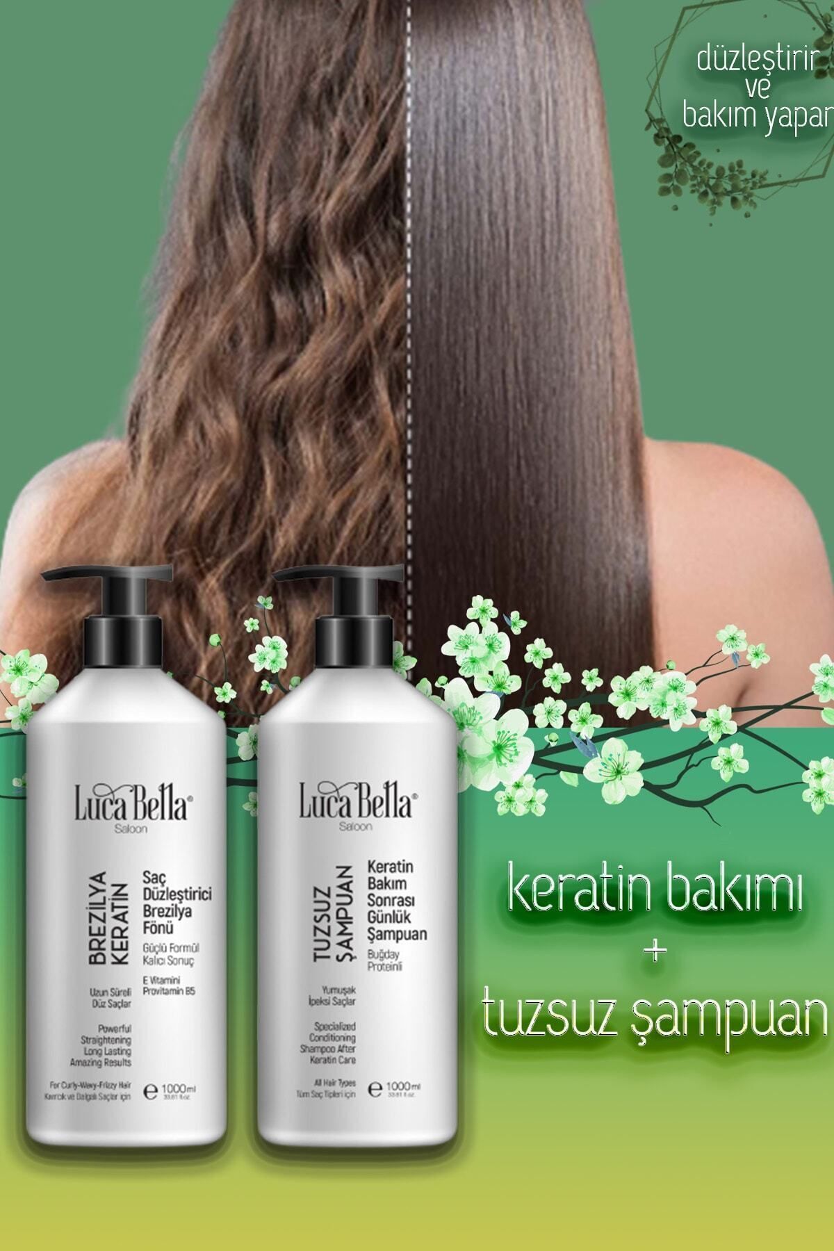 Saç Düzleştirici Keratin Bakımı Brezilya Fönü & Parabensiz Buğday Proteinli Tuzsuz Şampuan Seti — 3