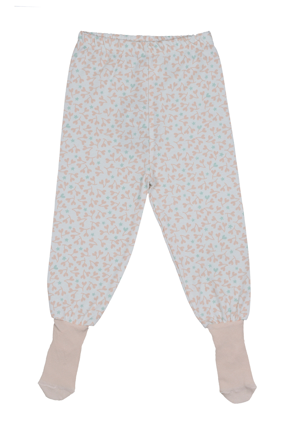 Melekpare Kız Bebek Patikli Pantolon Kendinden Çoraplı Alt Pijama Mevsimlik %100 Organik Pamuk 2'li Set fotoğrafı 5 (önizleme)