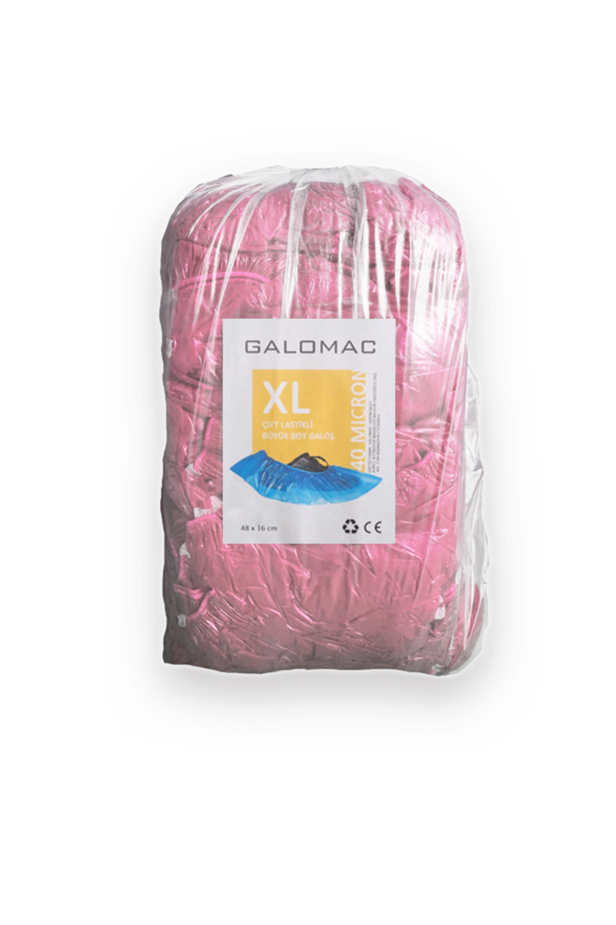 GALOMAC Büyük Boy XL 40mic. Pembe Galoş 500'lü