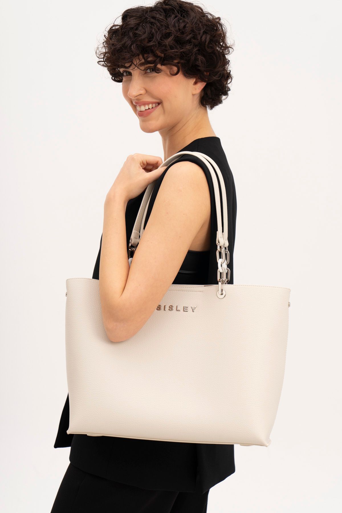 Sisley White Women s Shoulder Bag SLY019 Trendyol