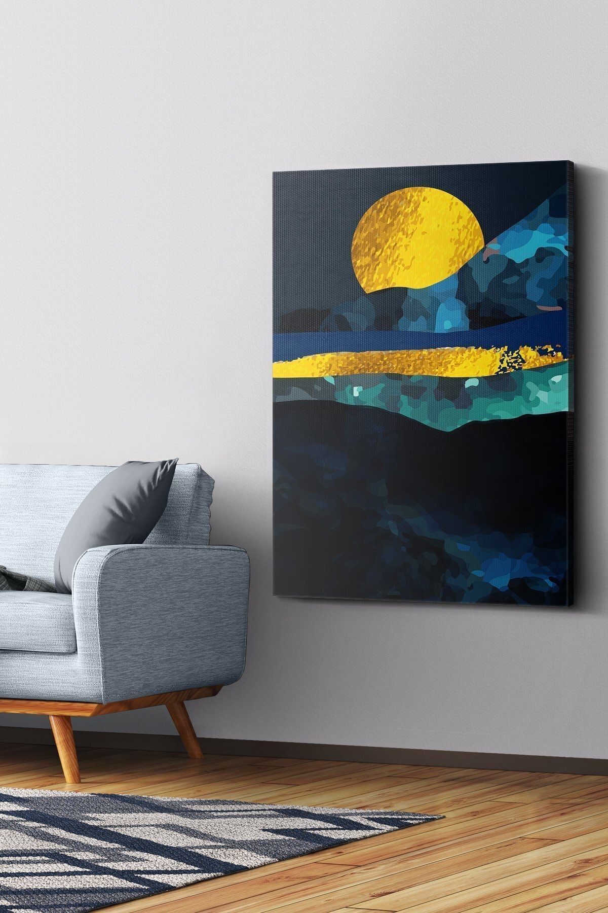 Evinemoda Καμβάς Gold Mountains Πίνακας Σε Καμβά - 40 x 30