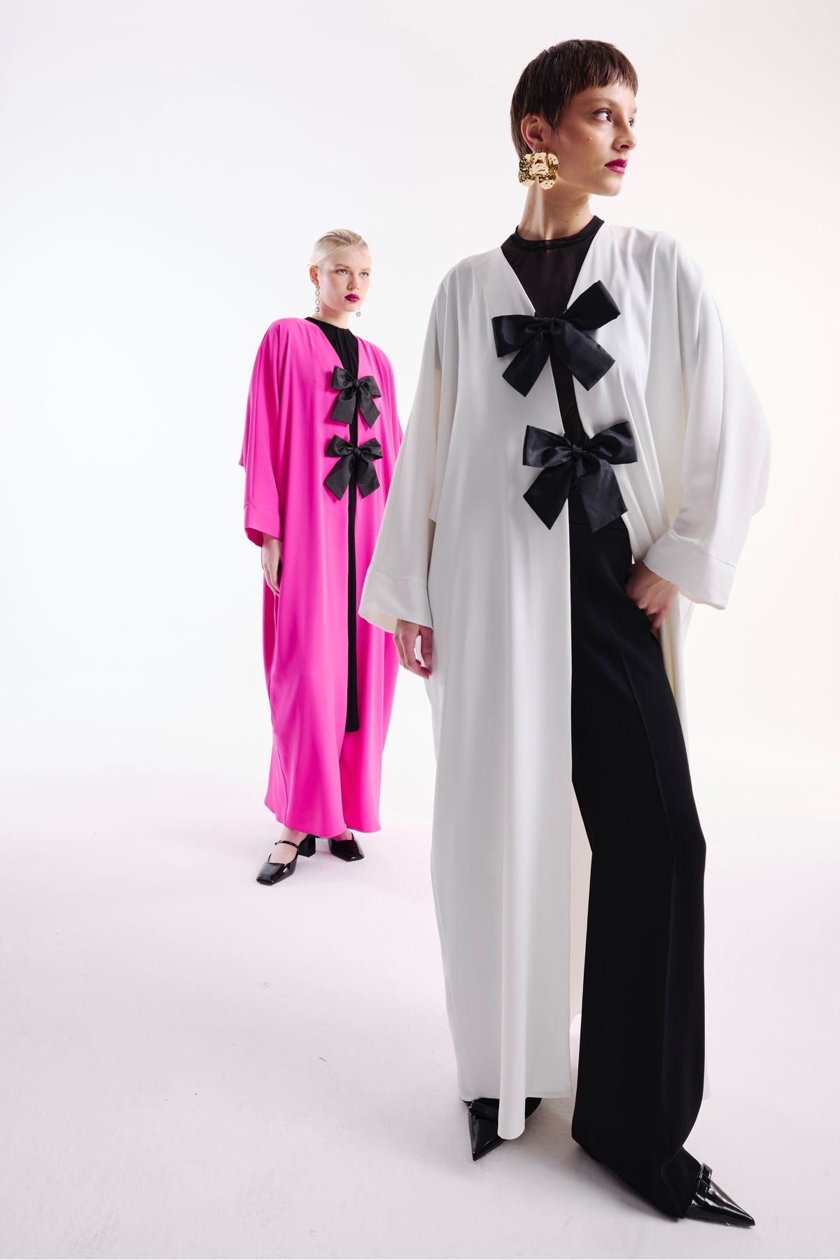 Nuum Design-Abaya Bow Detailed Ecru 4