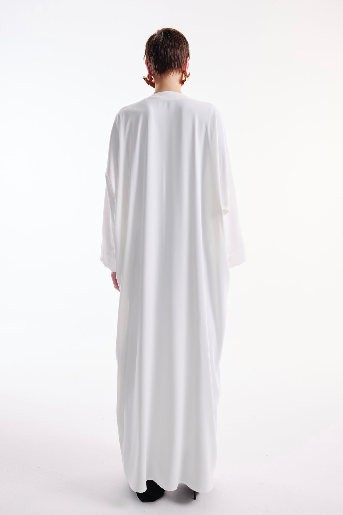 Nuum Design-Abaya Bow Detailed Ecru 6
