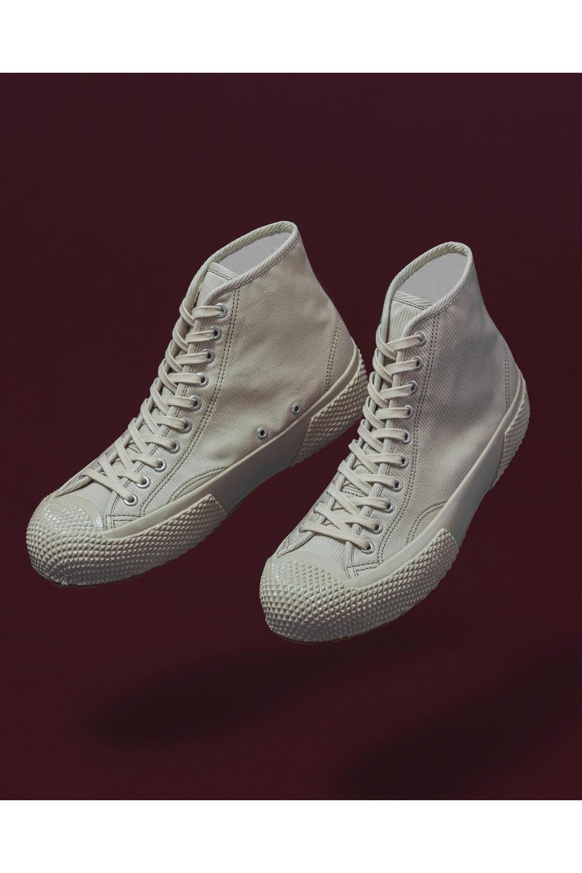 کفش کتانی بلند مردانه بژ 2435 عرشه نظامی Pique Superga