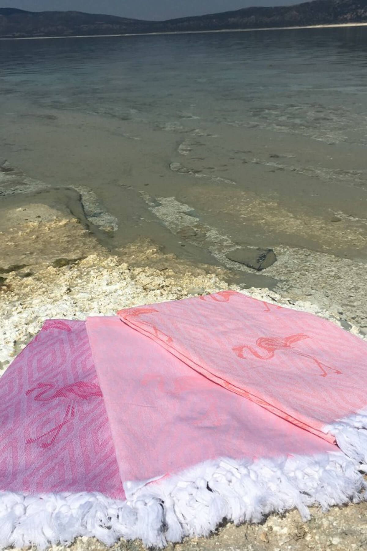 Denizli Concept-Flamingo Pattern 100% Cotton Peshtemal - Pink and Shades - Πιστοποιημένο Oeko-Tex 6
