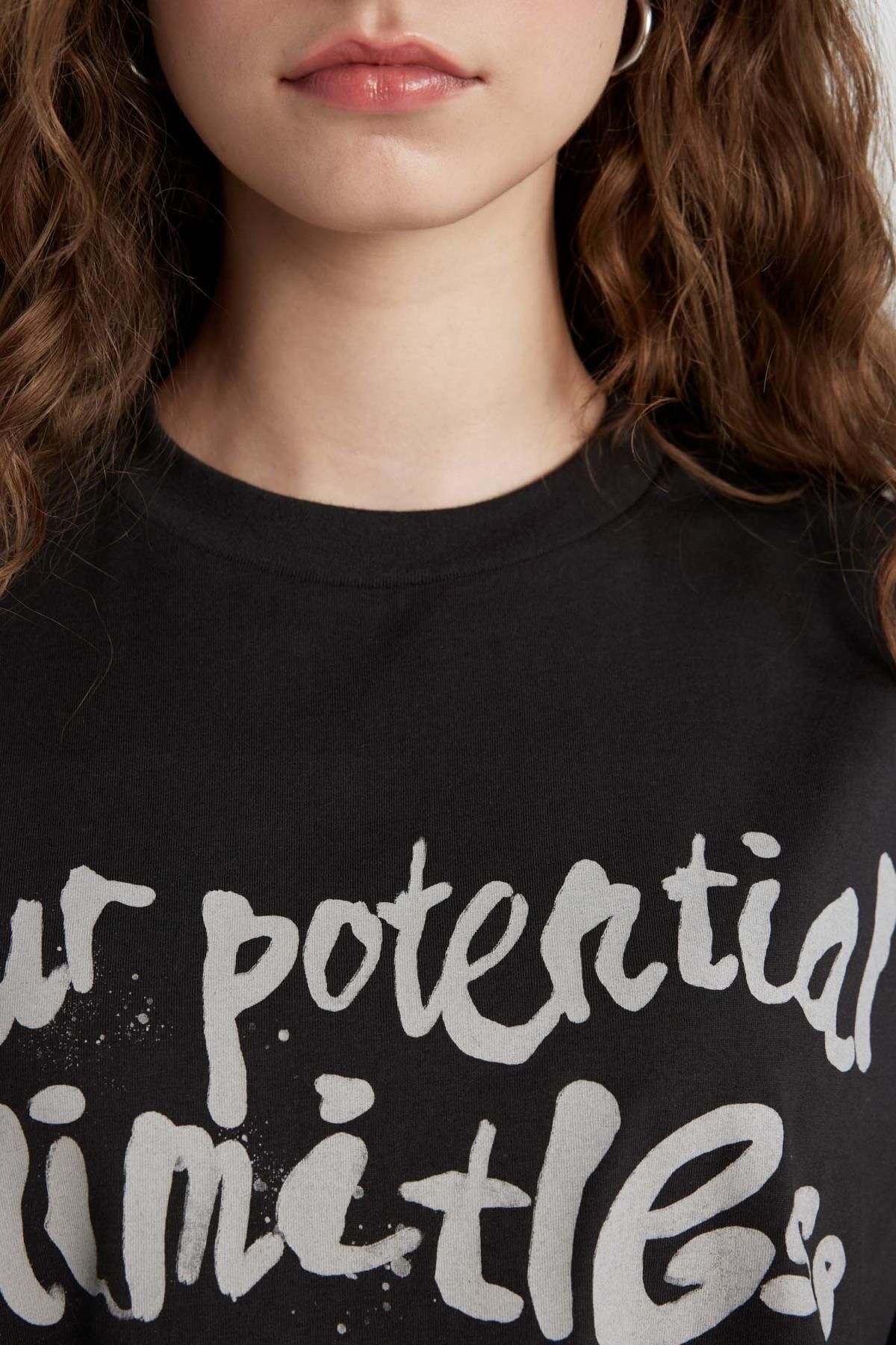 تی شرت زنانه دفاکتو | C3124AX24SM Defacto - Image 5