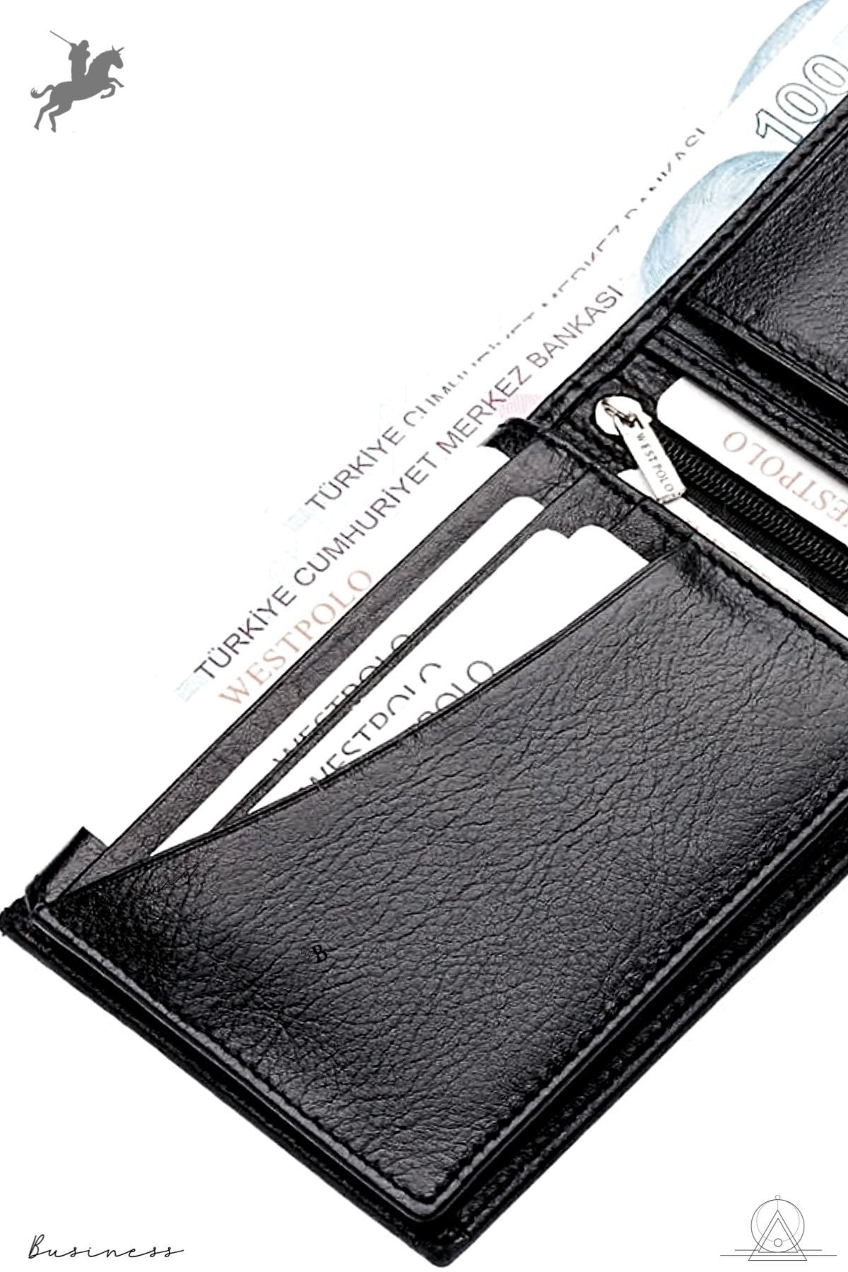 کیف پول مردانه مشکی Westpolo | Bty0303 اورجینال - تصویر 3