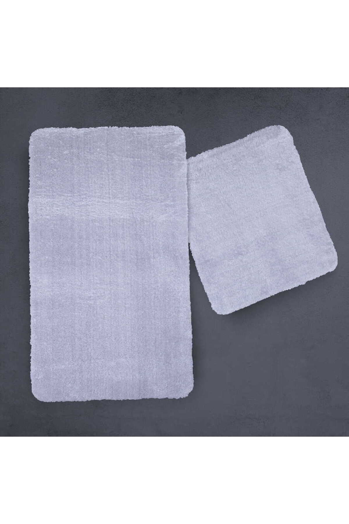 Minteks Set De 2 Covorașe De Baie Din Pluș, Moale, Anti-alunecare, Set De 2 Seturi Bej Alb - One Size
