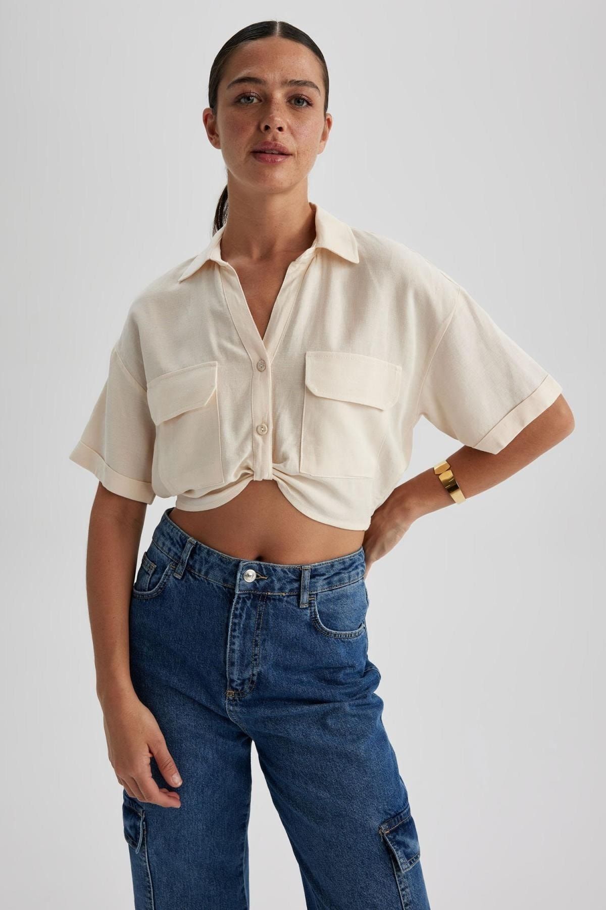 شومیز زنانه دفاکتو | A6859AX23SM Defacto - Image 5