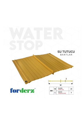 Genel Markalar Pvc Su Tutucu Bant-AK Tip (20CMX2MM) (20M/RULO) Sarı