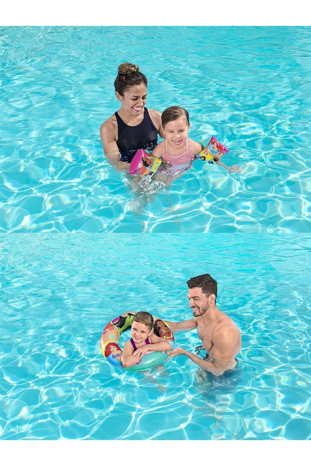Yeşil Oyuncak-(3-6 Years) Licensed Sea and Pool Children's Lifebuoy and Swimming Set with Arm Sleeve Carrying Bag 4