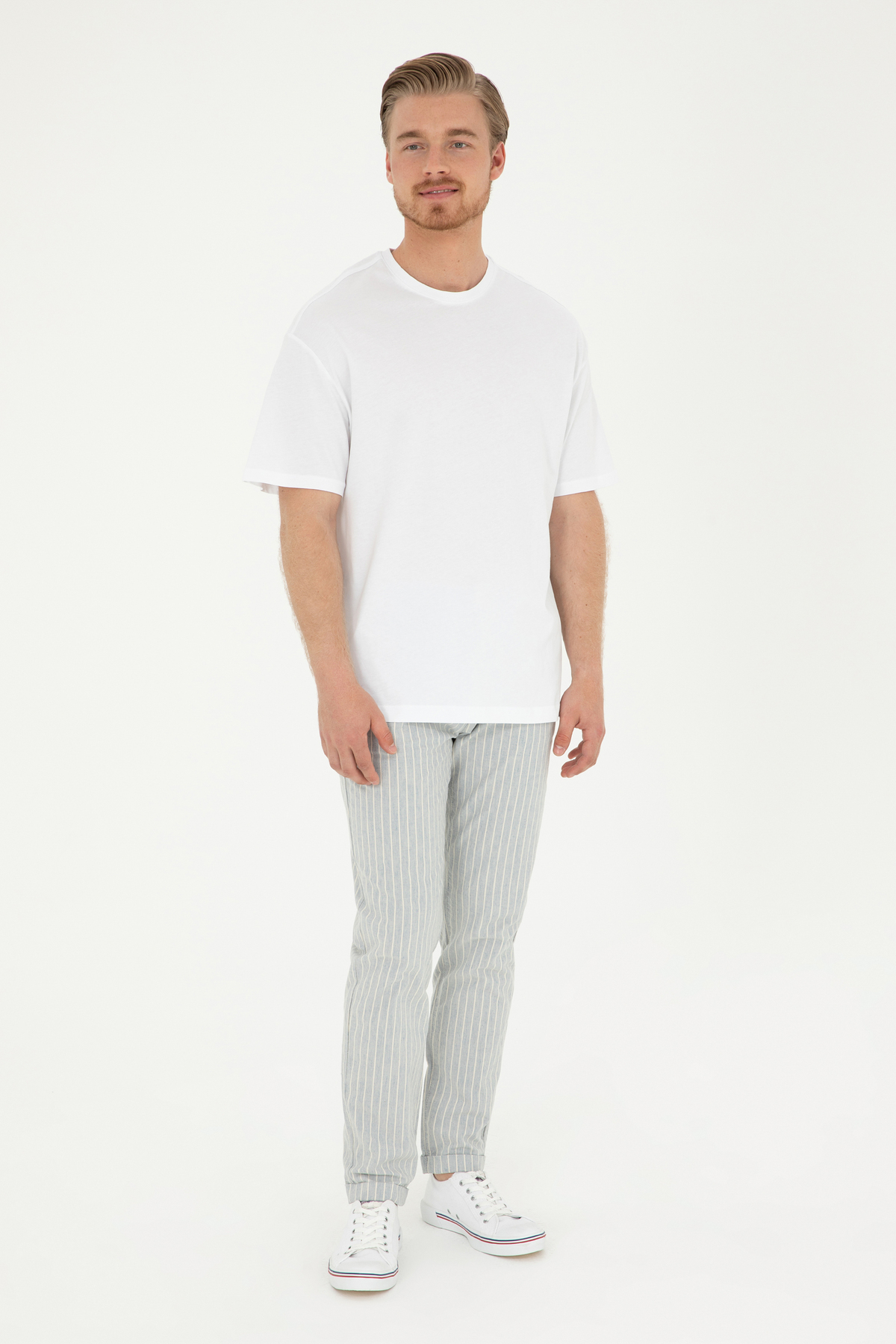 یو اس پولو شلوار ورزشی مردانه یو اس پولو مدل CAROT FIT G081SZ.078.00.1827505 SOFA 003 LIGHT BLUE