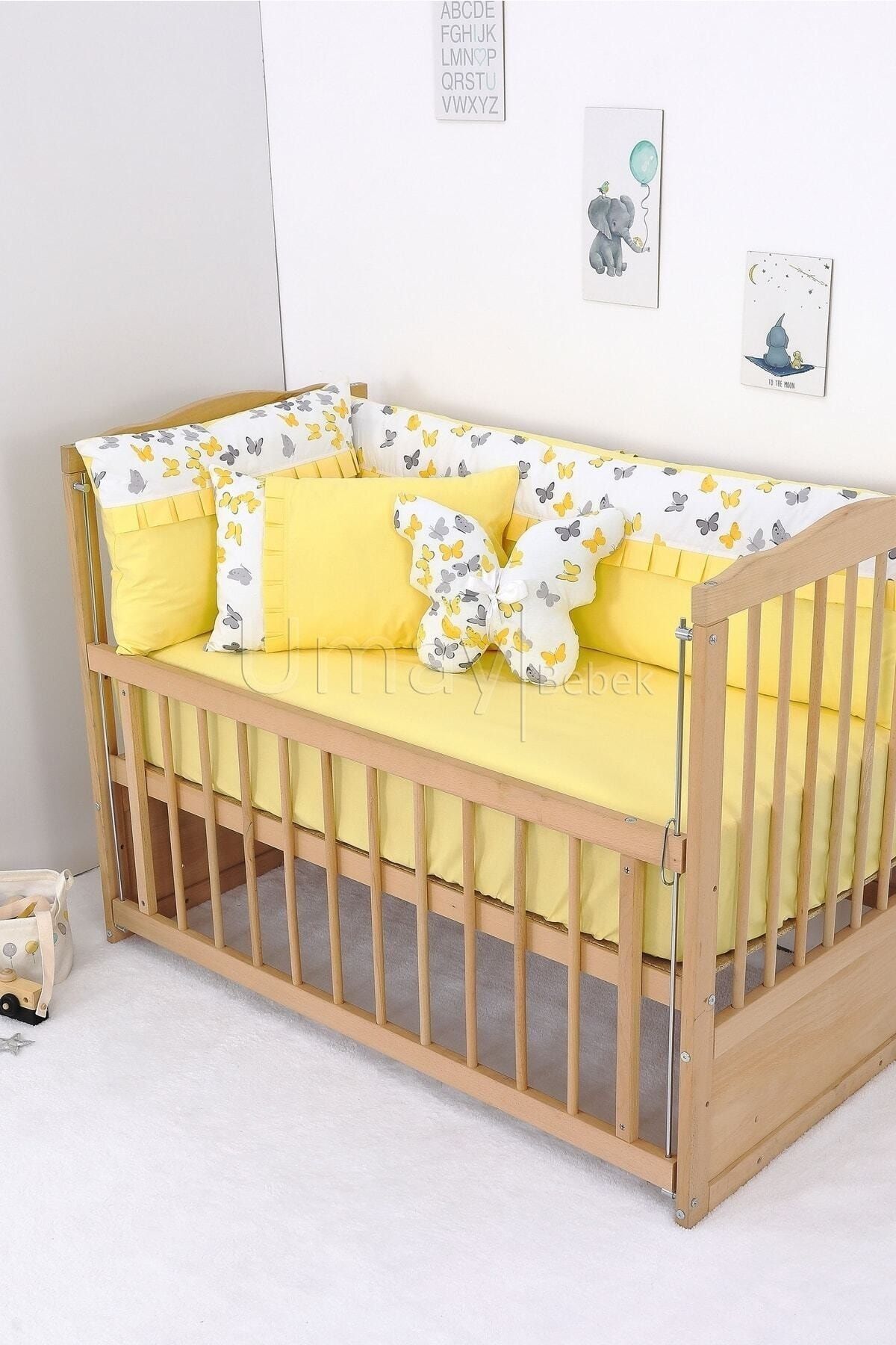 Umaybebek-طقم غطاء لحاف أطفال مقاس 60x120، حشوة، شرشف مسطح - 100% قطن 3
