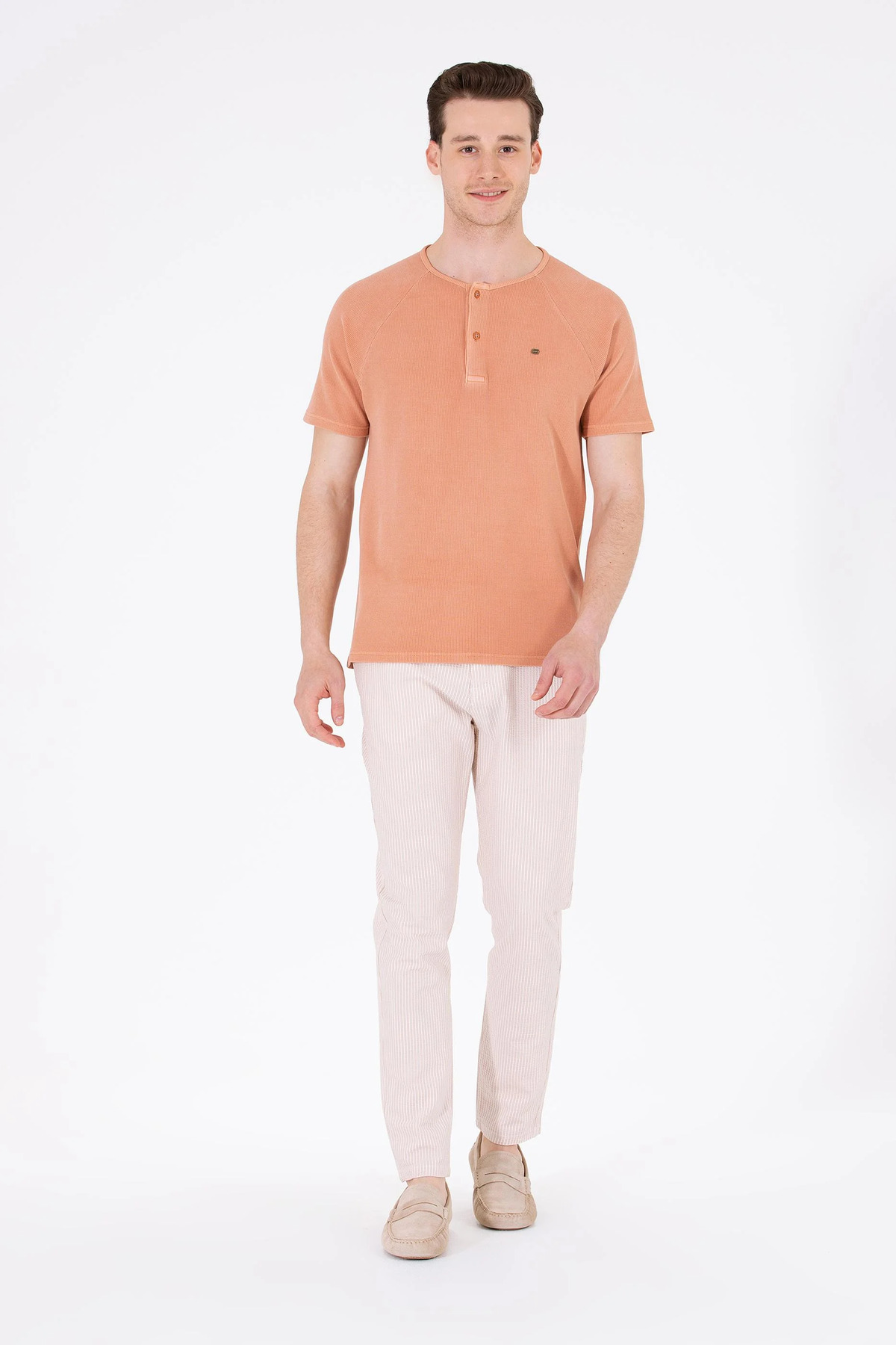 یو اس پولو شلوار مردانه اسلیم فیت ورزشی چینو U.S.POLO با کمر کشی G081SZ078.000.1827530 KANUP 015 CAMEL 38