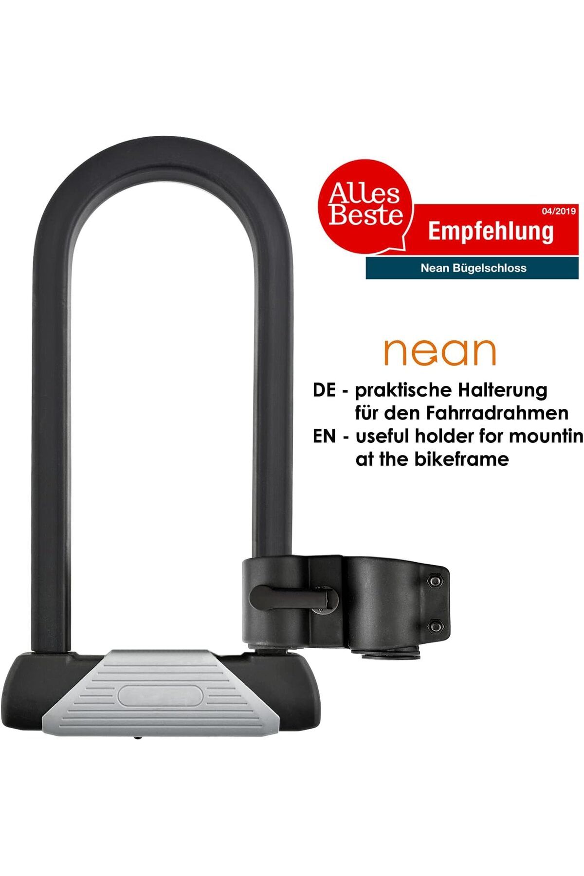 NEAN U Lock Bike Motorcycle Stainless Steel Holder and 2 Keys Made in Germany Trendyol