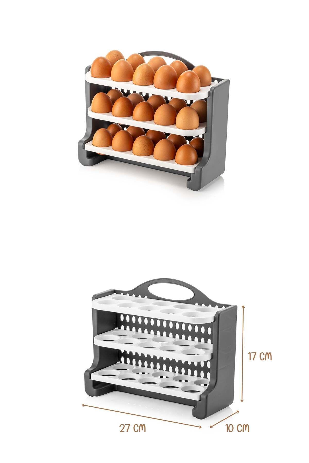 Viwares-30-Fach-Eierregal Kunststoff Eier-Organizer, 3-Lagiges Eierfach 3