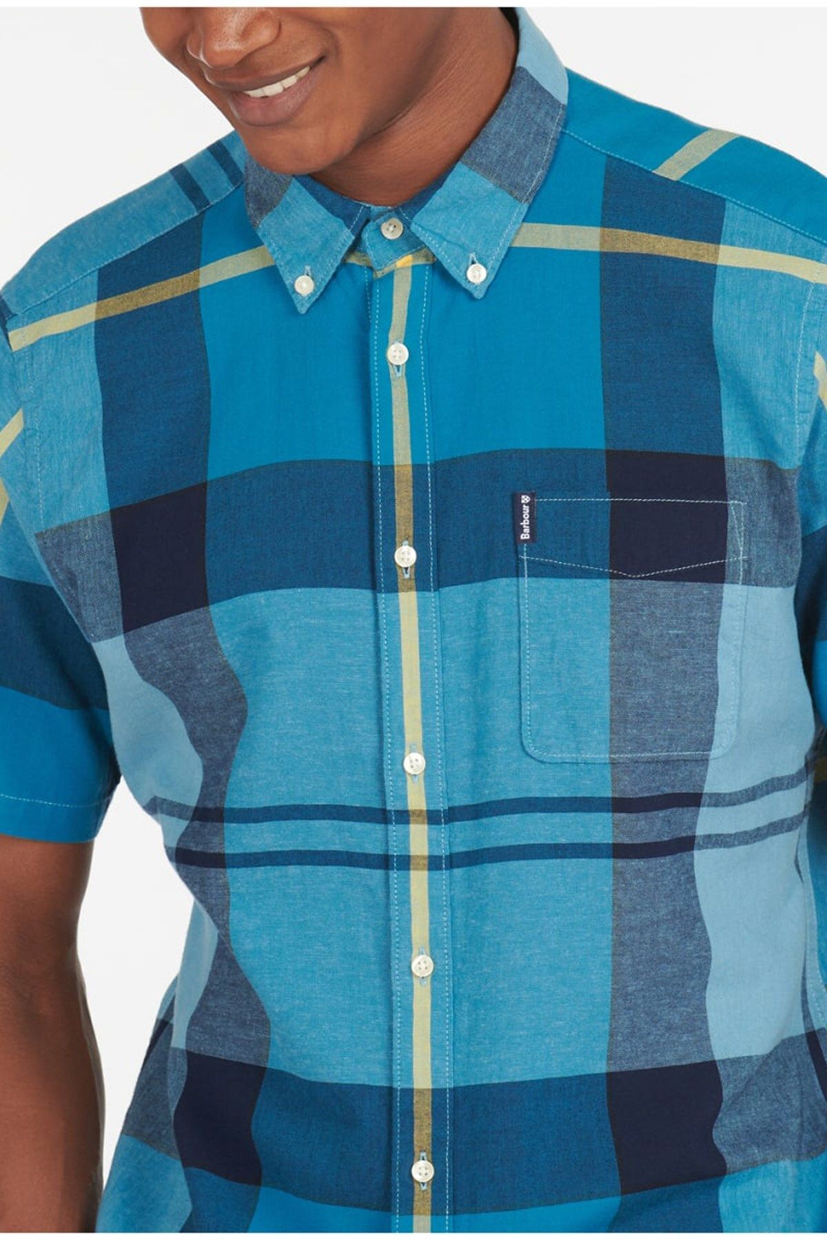پیراهن / بلوز دکمه دار آبی مردانه داگلاس S AQ51 Aqua Barbour