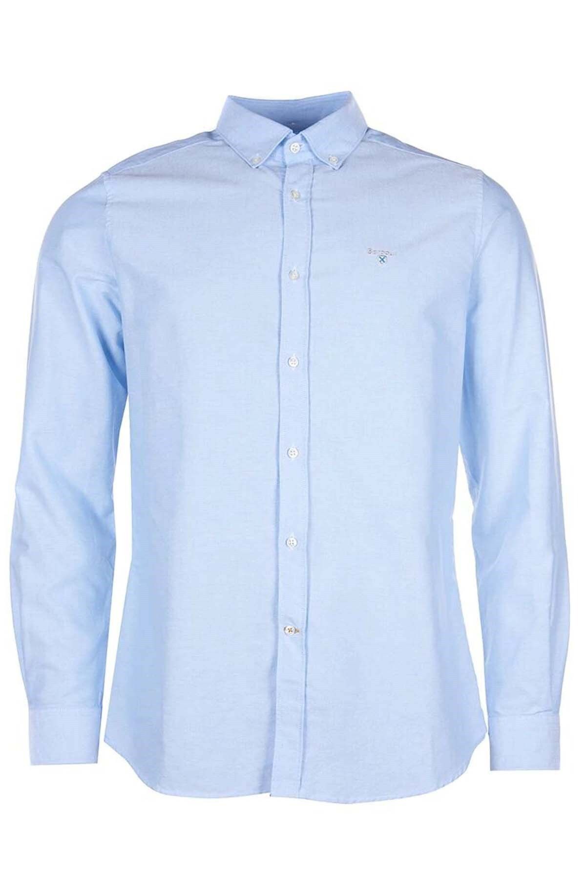 پیراهن / بلوز دکمه دار آبی مردانه آکسفورد 3 Bl32 Sky Blue Barbour