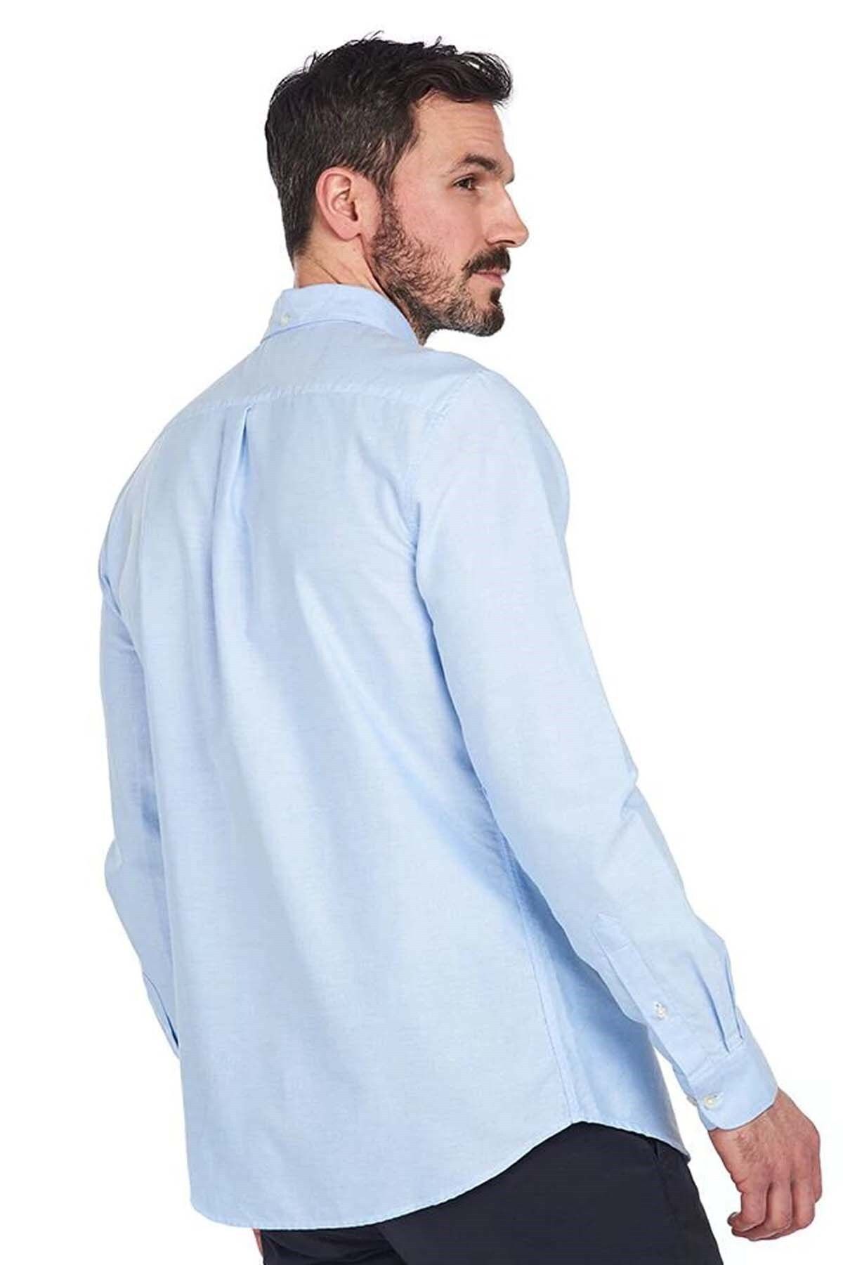 پیراهن / بلوز دکمه دار آبی مردانه آکسفورد 3 Bl32 Sky Blue Barbour