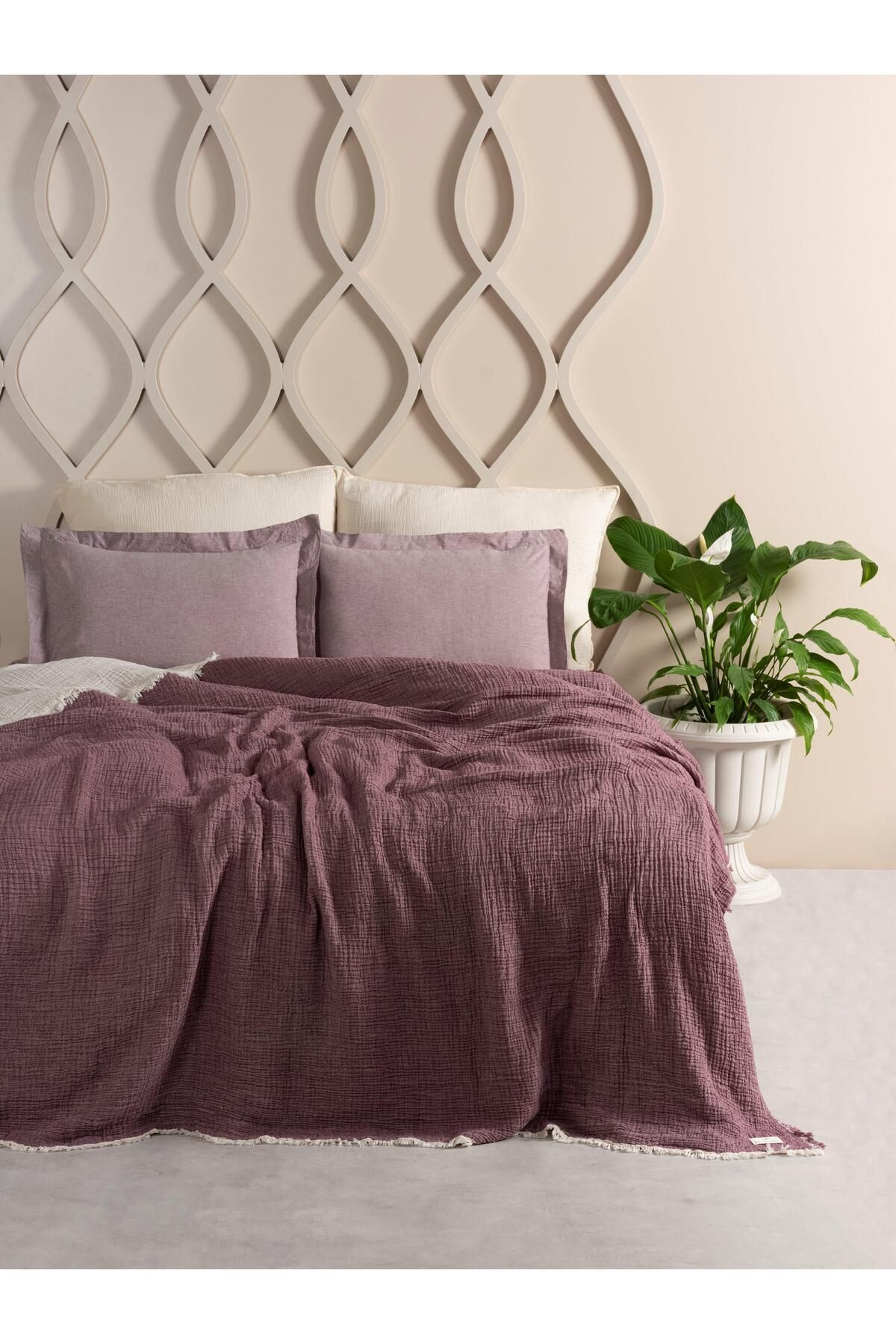 MYLASA HOME-Double Face Planets 4 Layer Muslin Bedspread Single 160X220Cm 1